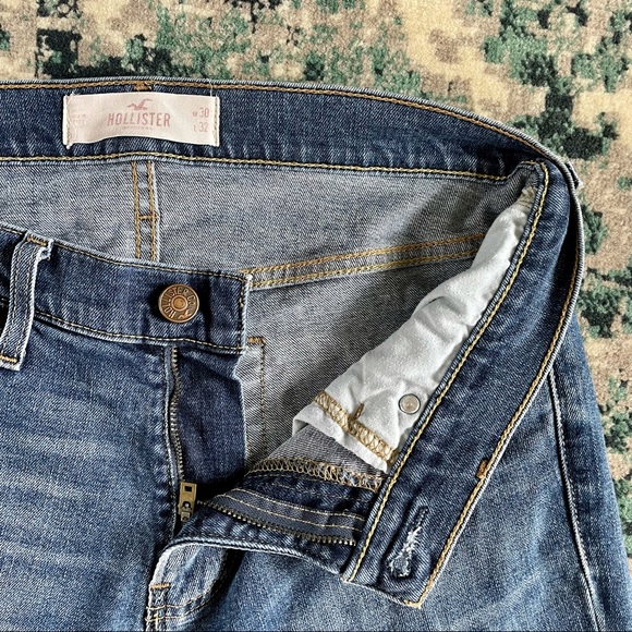 Hollister Men’s Skinny Fit Blue Jeans Size 30 x 32 Denim Pants - Picture 3 of 13